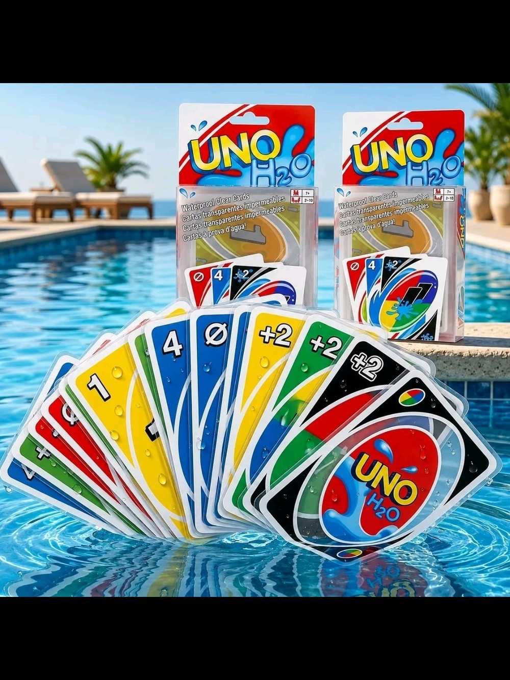 UNO H2O Waterproof Party Card Game - Colorful Deck